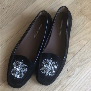 DONALD J. PLINER  leather jeweled loafers shoes